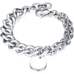 COI Titanium Bracelet With Steel Clasp(Length: 8.26 inches)-8519BB