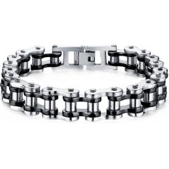 COI Titanium Silver Black/Gold Tone/Silver Bracelet With Steel Clasp(Length: 8.46 inches)-8532BB