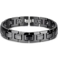 COI Black Titanium Bracelet With Steel Clasp(Length: 8.46 inches)-8533BB
