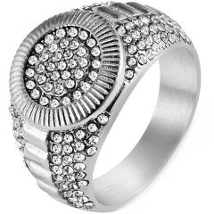 **COI Titanium Gold tone/Silver Ring With Cubic Zirconia-8541BB