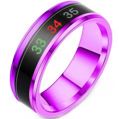 **COI Titanium Purple/Red Temperature Senor Beveled Edges Ring-8549BB