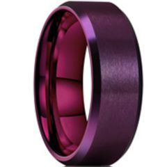 **COI Titanium Purple Red Beveled Edges Ring-8551BB