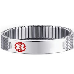 COI Titanium Medical Alert Bracelet With Steel Clasp(Length: 7.67 inches)-8594BB