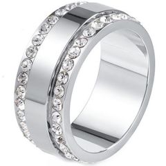**COI Titanium Ring With Cubic Zirconia-8599BB