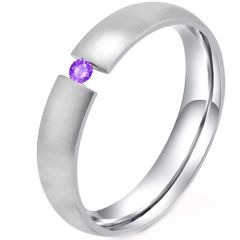 **COI Titanium Solitaire Ring With Cubic Zirconia-8662BB