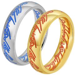 **COI Titanium Gold Tone/Silver Lord The Rings Ring Power-8719BB