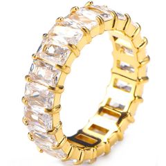 **COI Titanium Gold Tone/Silver Eternity Ring With Cubic Zirconia-8735BB