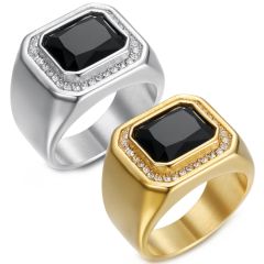 **COI Titanium Gold Tone/Silver Ring With Cubic Zirconia-8756BB