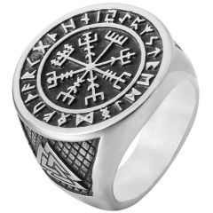 **COI Titanium Black Silver Viking Ring-8905BB