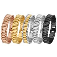 **COI Titanium Black/Gold Tone/Silver/Rose/Gold Tone & Silver Bracelet With Steel Clasp(Length: 8.85 inches)-8956BB
