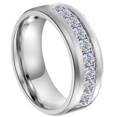 **COI Titanium Ring With Cubic Zirconia-8983BB
