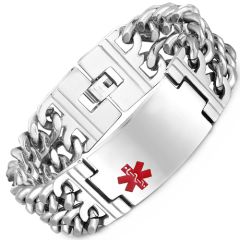 **COI Titanium Medical Alert Bracelet With Steel Clasp(Length: 8.86 inches)-9073BB