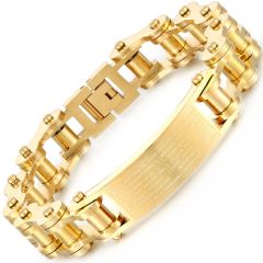 **COI Titanium Gold Tone/Silver Cross Prayer Bracelet With Steel Clasp(Length: 8.97 inches)-9074BB