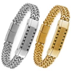 **COI Titanium Gold Tone/Silver Bracelet With Steel Clasp(Length: 7.87 inches)-9078BB