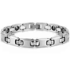 **COI Tungsten Carbide Cubic Zirconia Bracelet With Steel Clasp(Length: 7.48 inches)-9079BB