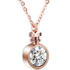 **COI Rose Titanium Necklace With Cubic Zirconia(Length: 21.66 inches)-9109BB
