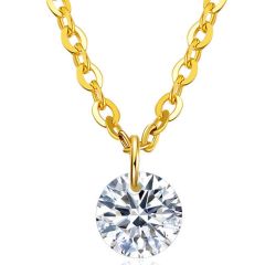 **COI Titanium Rose/Gold Tone/Silver Necklace With Cubic Zirconia(Length: 19.69 inches)-9110BB
