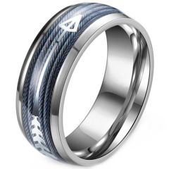 **COI Titanium Wire & Arrows Dome Court Ring-9123BB