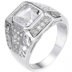 **COI Titanium Ring With Cubic Zirconia-9171BB