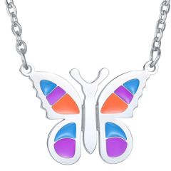 **COI Titanium Butterfly Necklace With Resin(Length: 22.8 inches)-9221BB