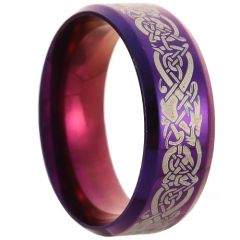 **COI Purple Titanium Dragon Beveled Edges Ring-9267BB