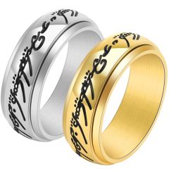 **COI Titanium Black Gold Tone/Silver Lord The Ring Ring Power-9430BB