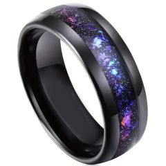 **COI Titanium Black/Gold Tone/Silver Meteorite Dome Court Ring-9478BB