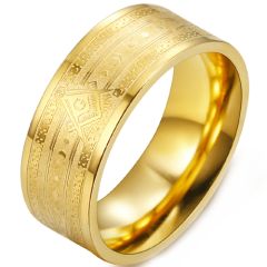 **COI Gold Tone Titanium Masonic Freemason Ring-9498BB