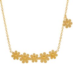 **COI Gold Tone Titanium Floral Necklace(Length: 17.7 inches)-9691BB