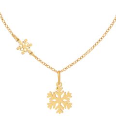 **COI Gold Tone Titanium Snowflake Necklace(Length: 17.7 inches)-9692BB