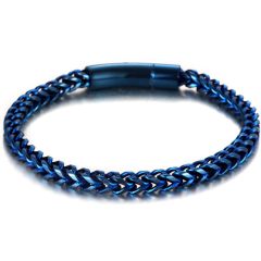 **COI Titanium Black/Blue Bracelet With Steel Clasp(Length: 8.66 inches)-9830BB