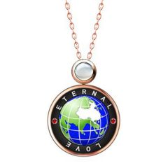 **COI Titanium Eternal Love Globe Pendant With Created Red Ruby-9933AA