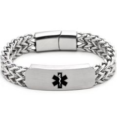 **COI Titanium Medical Alert Bracelet With Steel Clasp(Length: 8.27 inches)-9984BB
