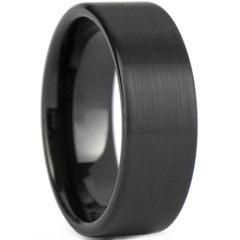 *COI Black Titanium Pipe Cut Flat Ring - JT2183