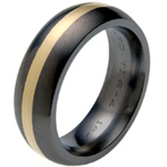 COI Two Tone Titanium Ring-2060(Size:US7)