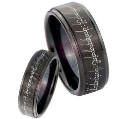 *COI Black Titanium Lord of Rings Ring Power Step Edges Ring - JT3394AA