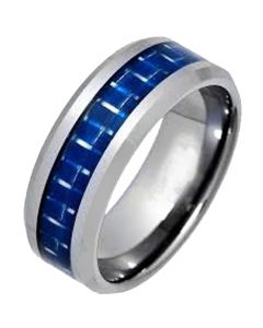 COI Titanium Beveled Edges Ring With Carbon Fiber - JT1450AA