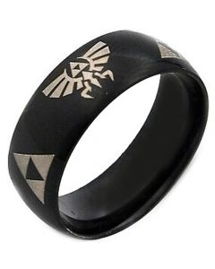 COI Black Titanium Legend of Zelda Dome Court Ring - 2376