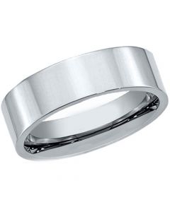 COI Titanium Polished Shiny Pipe Cut Flat Ring - JT2525BB