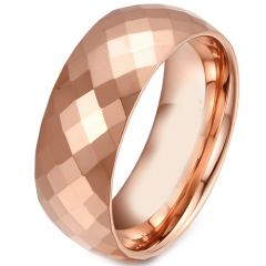 COI Rose Titanium Faceted Wedding Band Ring - JT4107