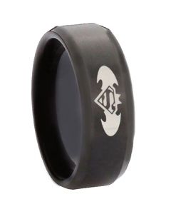COI Black Titanium Super Man Bat Man Beveled Edges Ring-JT5080