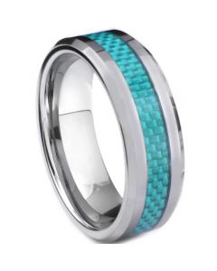 COI Titanium Beveled Edges Ring With Carbon Fiber - JT1657A
