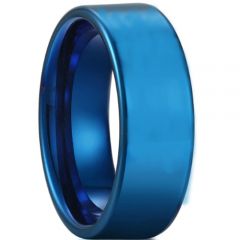 COI Blue Titanium Pipe Cut Flat Ring - JT3709