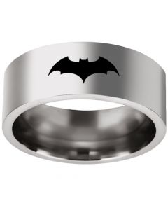*COI Titanium Batman Pipe Cut Flat Ring - 3236