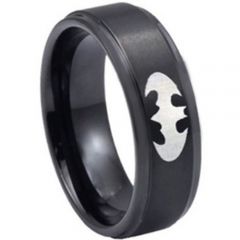 *COI Black Titanium Bat Man Step Edges Ring - 3389