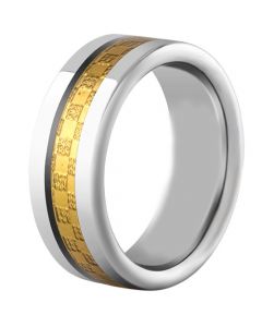 COI Titanium Beveled Edges Ring With Carbon Fiber - JT4105