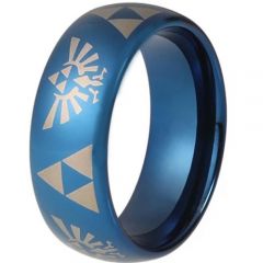 COI Blue Titanium Legend of Zelda Dome Court Ring - 4687
