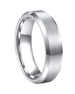 **COI Titanium Polished Shiny Matt Beveled Edges Ring-JT5084