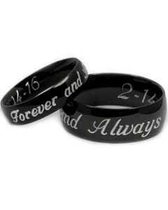 COI Black Titanium Always and Forever Dome Court Ring-5444
