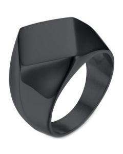COI Titanium Black/Silver/Gold Tone Signet Ring-5585
